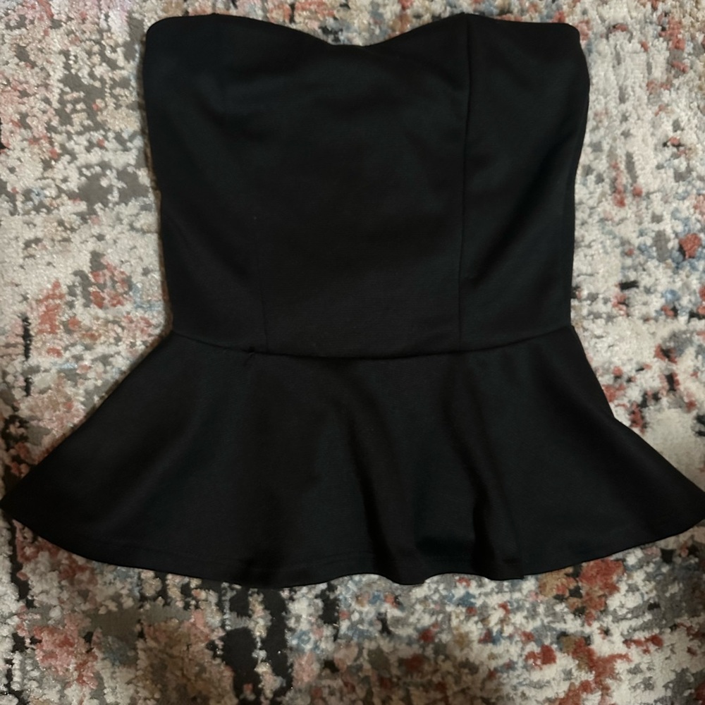 Elegant Black Peplum Top